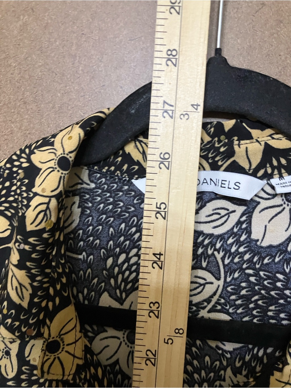 Floral Button-Front Blouse - Black & Yellow - Picture 6 of 9